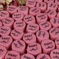 Round Mirror Tray of Name Printed Pink 