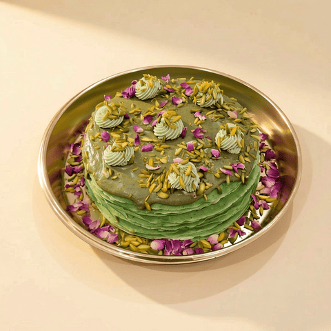 Royal Pistachio Crepe Cake