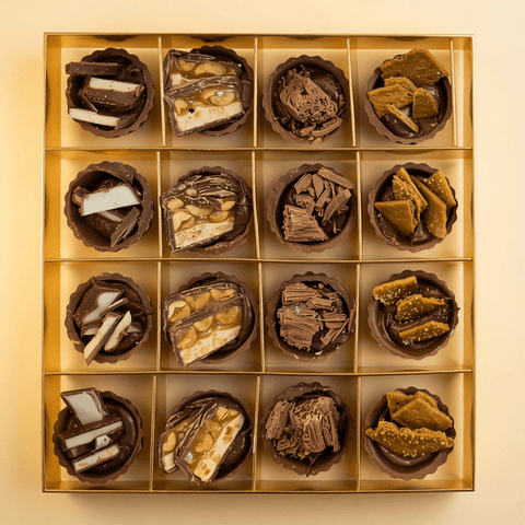 Snickers, Kinder, and Coffee Joy - filled Chocolate Cups Box