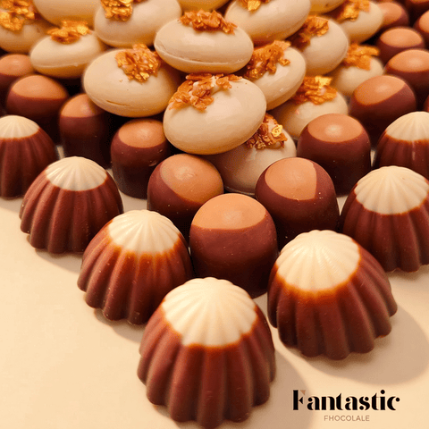 Square Crystal Chocolate Tray with Golden Tops