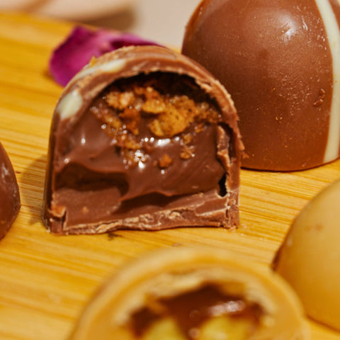 Mixed Chocolate Plate of Kinder, Pistachio, Caramel, Almonds