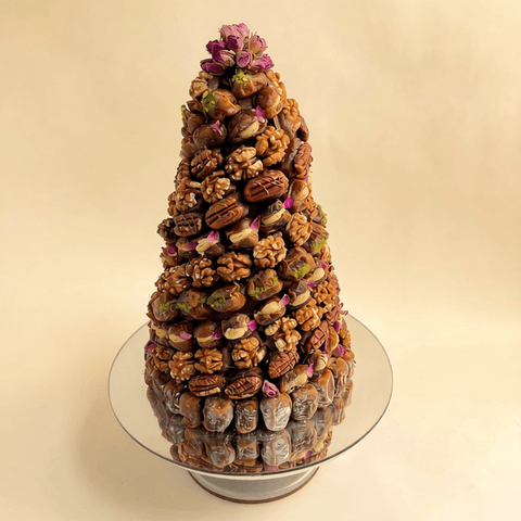 Stuffed sukkari dates tower handmade in Kuwait