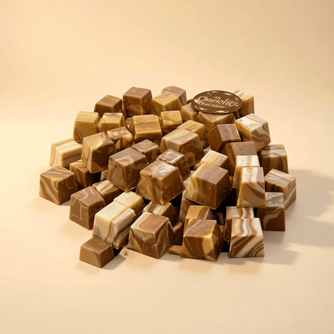 Tray of Marble Chocolate Cubes