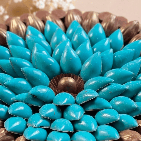 Tray of Newborn Boy Blue & Brown Chocolates