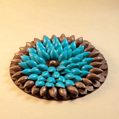 Tray of Newborn Boy Blue & Brown Chocolates