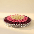 Tray of Newborn Girl Pink Brown White Chocolates
