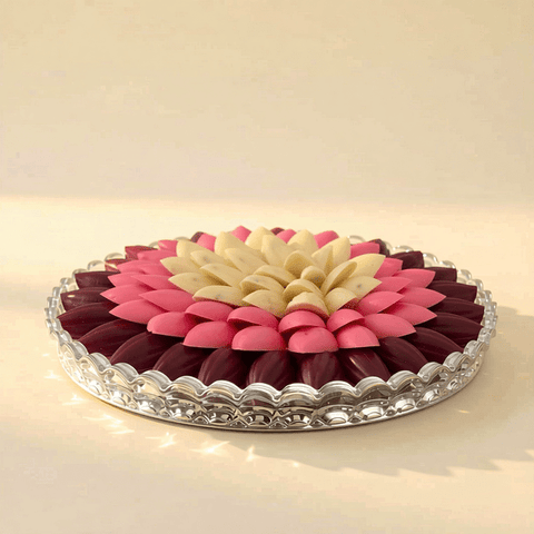Tray of Newborn Girl Pink Brown White Chocolates