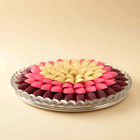 Tray of Newborn Girl Pink Brown White Chocolates
