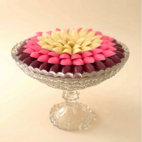 Tray of Newborn Girl Pink Brown White Chocolates