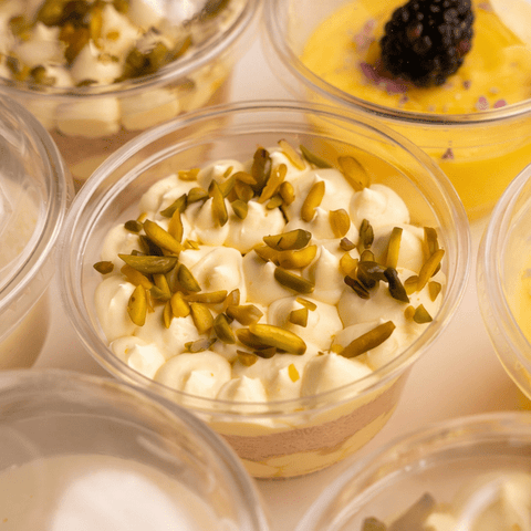 Trio Trifle Dessert Cups: Custard, Osmalieh, Muhallabiya
