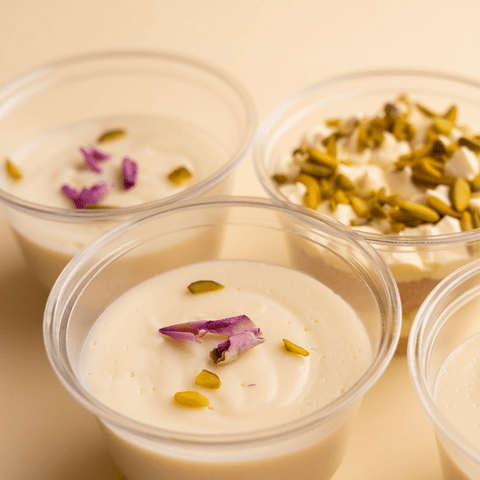 Trio Trifle Dessert Cups: Custard, Osmalieh, Muhallabiya