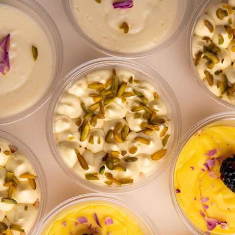 Trio Trifle Dessert Cups: Custard, Osmalieh, Muhallabiya