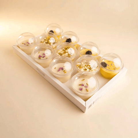 Trio Trifle Dessert Cups: Custard, Osmalieh, Muhallabiya