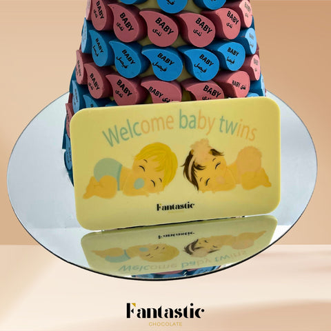 Twin Newborns Chocolate Tower (36)
