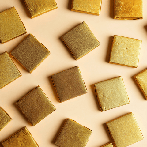 Gold wrapped chocolate by the kilo